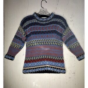 Caamano Limited Edition Peru 100% Alpaca Wool Multi-Patterned Nordic Sweater